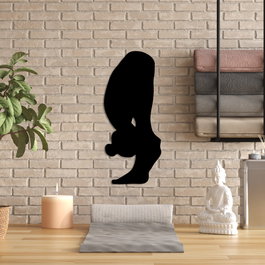 Wallity Yoga 26 Escultura de Pared de Metal Negra